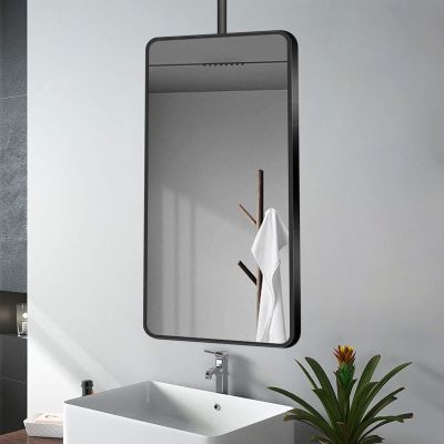 Yopappol Large Wall Mirror, Ceiling Mounted Mirror with Black Metal Frame and Boom - Boom can be Customized, Rectangle Wall Hanging Mirror for Living Room & Bedroom (Size : 40cmx70cm)