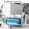 PEKJI Pretty Desktop Tissue Box Cover Rectangular Rectangular Luxury Tissue Holders Storage Napkin Holder for Bathroom Kitchen Bedroom Practical view 3