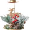 Christmas Candle Holder Iron Xmas Candlestick Holder Iron Candles Stand Candleholder Metal Tealight Container for Xmas Festival Home Desk Table Decor - Elk view 1