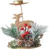 Christmas Candle Holder Iron Xmas Candlestick Holder Iron Candles Stand Candleholder Metal Tealight Container for Xmas Festival Home Desk Table Decor - Elk view 3