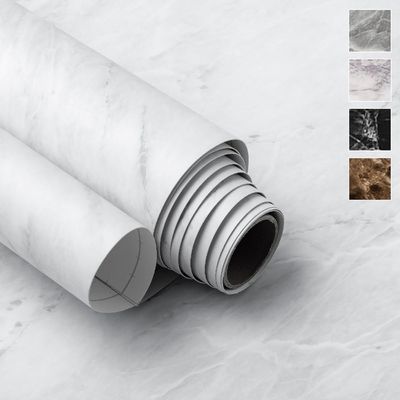 Very Berry Sticker Marble Contact Paper (White Matte, 39" x 118", 1 Pack) Premium Peel and Stick Wallpaper for Countertop, Bathroom Vanities & Cabinets, Renter Friendly, Waterproof Vinyl