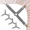 Bozenu Bed Sheet Straps, Upgrade Fitted Bed Sheet Holders for Corners, Non Slip Sheet Clips Grey 4Pcs view 1