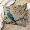 MISSUYSA Asian Style Throw Pillow Case Yellow Grey Chinoiserie Bird Pillowcase Japanese 20x30in Set of 2 Decorative Pillow Home Cotton Linen Accent Rectangular Cushion Cover for Couch Bedroom Sofa view 2