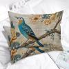 MISSUYSA Asian Style Throw Pillow Case Yellow Grey Chinoiserie Bird Pillowcase Japanese 20x30in Set of 2 Decorative Pillow Home Cotton Linen Accent Rectangular Cushion Cover for Couch Bedroom Sofa view 3