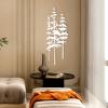 Pine Tree Metal Wall Art - Extra Large Forest Decor, Farmhouse Nature Lover Gift (Black, 19 x 48 inch / 47 x 121 cm) view 2