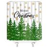 AMFD Merry Christmas Shower Curtain Green Xmas Tree Gold Snowflake Winter Holiday Happy New Year Fabric Bathroom Curtain Set with Hooks(47" Wx70 H) view 3