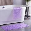 Webos Bath Shower Mat Non Slip: Extra Large Pebble Bathtub mat for Families, Anti Slip Shower Matt with Drain Holes Suction Cups Tub Mat - 16 X 40 Inch Clear Purple view 3