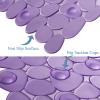 Webos Bath Shower Mat Non Slip: Extra Large Pebble Bathtub mat for Families, Anti Slip Shower Matt with Drain Holes Suction Cups Tub Mat - 16 X 40 Inch Clear Purple view 4