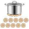10 Pack Bamboo Trivets for Hot Dishes, Heat Resistant Kitchen Hot Pads, Hot Pads for Countertops, Boho Home Decor, House Essentials for New Home, Festive Design Table Dcor view 1