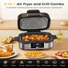 Joy Pebble Indoor Grill with Air Fry, 5-IN-1 Electric Smart Air Fryer Grill Combo, Stainless Steel with Air Grill, Air Fryer, Roast, Bake, Dehydrate, Beef & Fries, 5QT Large Capacity Smokeless, Black view 2