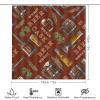FBMLBRB Brebasf Brewed Beer 4 Pcs Waterproof Shower Curtain Set Abstract Retro Beer Theme Cool Summer Day with Waterproof Toilet Cover Shower Mat Rugs-72 W X 72" L view 2