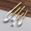40-Piece Silverware Set for 10 Yellow Handle Flatware Set 18/0 Stainless Steel Utensils Sets Home Kitchen Spoons And Forks Set Mirror Polished Halloween Essentials Christmas view 2