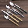 40-Piece Silverware Set for 10 Yellow Handle Flatware Set 18/0 Stainless Steel Utensils Sets Home Kitchen Spoons And Forks Set Mirror Polished Halloween Essentials Christmas view 3