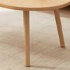 KWOKING Modern Oval/Round Wood Side Table with 1 Shelf, 31.5" L x 18" W x 12" H view 2