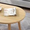 KWOKING Modern Oval/Round Wood Side Table with 1 Shelf, 31.5" L x 18" W x 12" H view 3