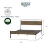 Wetiny Metal Bed, Black with Cinnamon Headboard&Footboard, Queen view 2