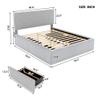 Full Size Bed Frame with 4 Storage Drawers, Modern Upholstered Platform Bed with White Edge On The Headboard & Footboard, Wood Slat Support, No Box Spring Needed (Gray-Full) view 2