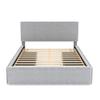 Full Size Bed Frame with 4 Storage Drawers, Modern Upholstered Platform Bed with White Edge On The Headboard & Footboard, Wood Slat Support, No Box Spring Needed (Gray-Full) view 4