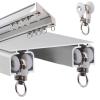 Double Rods Curtain Track Ceiling Mount Curtain Rail, Aluminum Ceiling Curtain Track, Ceiling Mounted Curtain Double Rails, Room Dividers Double Curtain Tracks Straight Curtain Track ( Color : B , Siz view 1