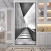 Abstract Black White Building Space Wall Art Canvas Paintings Picture Poster Wall Painting for Living Room Home Decor 40x80cm(16x31in blackframe view 1