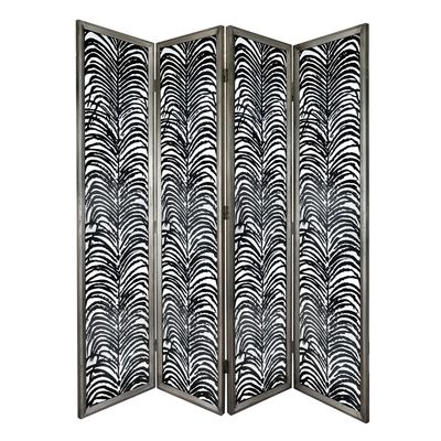 A&B Home Modern Black 18x73 Room Divider Accent Furniture, Herero 4 Panel Folding Privacy Decorative Screen Freestanding Room Divider