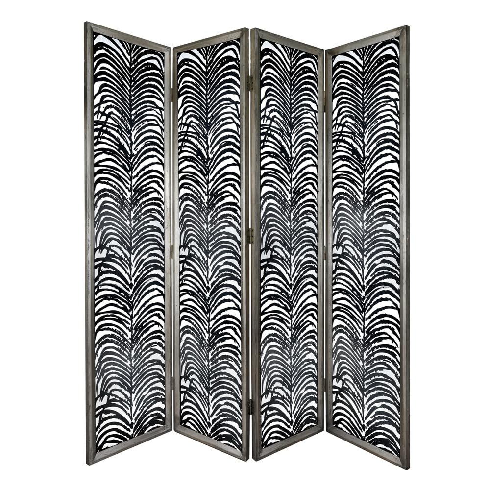A&B Home Modern Black 18x73 Room Divider Accent Furniture, Herero 4 Panel Folding Privacy Decorative Screen Freestanding Room Divider
