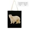 Polar Bear Canvas Tote Bag Reusable Grocery Shopping Bag Lightweight Shoulder Bag for Men Women view 2