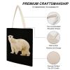 Polar Bear Canvas Tote Bag Reusable Grocery Shopping Bag Lightweight Shoulder Bag for Men Women view 3