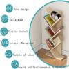 Rieort Fashion Bookshelf Creative Tree Bookshelf Multi-Layered Bookcase Simple Rack Bookcase Wooden Freestanding Bookshelves for Living Room Office not Shaking view 4