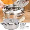 Xcello Tempura Deep Fryer Pot,Deep Fryer Pot,304 Stainless Steel With Thermometer For Frying And Cooking(True Color) view 2