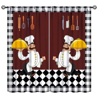 Rustic Christmas Curtains, New Year Background Kitchens Presents Cartoon Bears Country Wooden Door Print Blackout Window Treatments for Bedroom Living Room Kitchen 42x63in