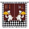Rustic Christmas Curtains, New Year Background Kitchens Presents Cartoon Bears Country Wooden Door Print Blackout Window Treatments for Bedroom Living Room Kitchen 42x63in view 1