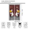 Rustic Christmas Curtains, New Year Background Kitchens Presents Cartoon Bears Country Wooden Door Print Blackout Window Treatments for Bedroom Living Room Kitchen 42x63in view 2