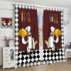 Rustic Christmas Curtains, New Year Background Kitchens Presents Cartoon Bears Country Wooden Door Print Blackout Window Treatments for Bedroom Living Room Kitchen 42x63in view 4