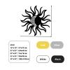 Metal Sun Wall Decor, Sun with Moon Inset Wall Art, Wacky Sun Metal Wall Art, Metal Sun and Moon Wall Art, Sun Line Art Wall Decor, Metal Wall Art Home Decor, Outdoor Decor (Silver, 23"x23"|60x60cm) view 3