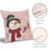 Kawani Let it Snow Christmas Pink Pillow Covers 20X20 Inch Xmas Snowman Snowflake Decorative Square Pillow Cases Set of 2 Winter Holiday Home Decor Cotton Linen Throw Pillows for Sofa Couch Outdoor view 3