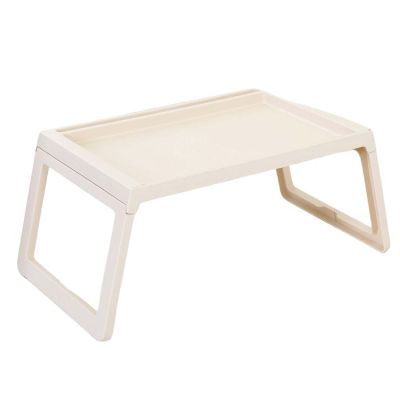 Laptop Bed Table, Plastics Portable Desk Stand, Serving Tray Dining Table Tray with Foldable Legs, Movable Bed Tray for Eating, Writing, Working on Bed/Couch/Sofa/Floor (Yellow)
