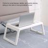 Laptop Bed Table, Plastics Portable Desk Stand, Serving Tray Dining Table Tray with Foldable Legs, Movable Bed Tray for Eating, Writing, Working on Bed/Couch/Sofa/Floor (Yellow) view 3