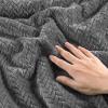 ChiXpace Flannel Fleece Comforter King Set - Furry Grey Leaves Pattern Faux Fur Bed Set, Winter Ultra Soft Fuzzy Comfort Set, Velvet Bedding Set for Bed with 2 Pillow Cases view 4