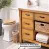 StorageWorks Wicker Waste Basket, Small Trash Can for Bathroom, Water Hyacinth Trash Basket for Office, Wicker Garbage Can for Bedroom, Round, 1 Pack view 3