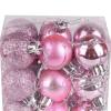 72Pcs Glitter Christmas Balls Ornaments, 1.2in Christmas Balls Hanging Decorative Mini Christmas Tree Hanging Ornaments, Shatterproof Christmas Tree Pendant for Home Christmas Tree Wreath Decor(Pink) view 2