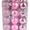 72Pcs Glitter Christmas Balls Ornaments, 1.2in Christmas Balls Hanging Decorative Mini Christmas Tree Hanging Ornaments, Shatterproof Christmas Tree Pendant for Home Christmas Tree Wreath Decor(Pink) view 3