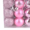 72Pcs Glitter Christmas Balls Ornaments, 1.2in Christmas Balls Hanging Decorative Mini Christmas Tree Hanging Ornaments, Shatterproof Christmas Tree Pendant for Home Christmas Tree Wreath Decor(Pink) view 4