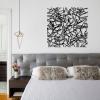 Cadeali Abstract Lines Metal Wall Art, Metal Minimalist Wall Decor, Square Decorations, Line Art Wall Decor, Modern Artwork for Living Room, Office, Housewarming Gifts (Silver, 41"x39"|104x99cm) view 2
