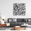 Cadeali Abstract Lines Metal Wall Art, Metal Minimalist Wall Decor, Square Decorations, Line Art Wall Decor, Modern Artwork for Living Room, Office, Housewarming Gifts (Silver, 41"x39"|104x99cm) view 3