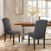 ALPHA HOME Dining Chairs Set of 4, Upholstered Dining Room Chairs, Tufted Kitchen Chairs with Solid Wood Legs and Tall Backrest, Faux Leather Padded Parson Chairs, Black view 2
