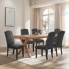 ALPHA HOME Dining Chairs Set of 4, Upholstered Dining Room Chairs, Tufted Kitchen Chairs with Solid Wood Legs and Tall Backrest, Faux Leather Padded Parson Chairs, Black view 3