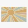 Boho Rainbow Sun Area Rug, Colorful Abstract Sun Geometry Soft Washable Carpet, Upholstery Rug with Non-Slip Backing for Kids Boys Girls Bedroom Living Room Dining Room Study 8ftx10ft view 3