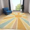 Boho Rainbow Sun Area Rug, Colorful Abstract Sun Geometry Soft Washable Carpet, Upholstery Rug with Non-Slip Backing for Kids Boys Girls Bedroom Living Room Dining Room Study 8ftx10ft view 4