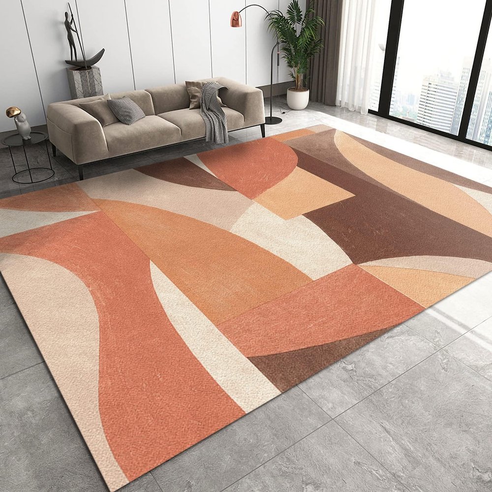 Bohemian Geometry Area Rugs, Irregular Geometric Art Easy Clean Rug, Soft Non-Skid Carpet Throw Rug for Kids Teen Girls Boys Bedroom, Living Room Bathroom Classroom Office 6ftx9ft